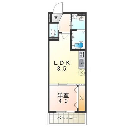 出屋敷駅 徒歩7分 1階の物件間取画像